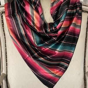 🩷🩷🩵🩵 Crazy Train Wild Rag Scarf Western Cowgirl Serape Pink Turquoise 🩵🩵🩷🩷